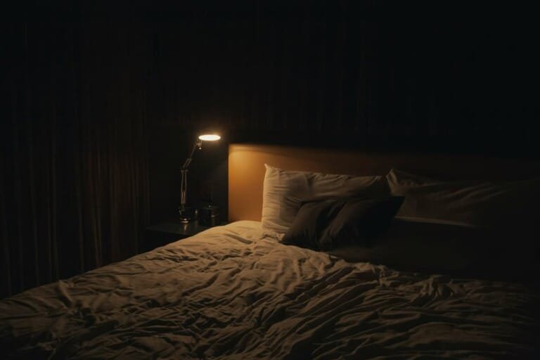 Couldn't stay asleep past 3am — dark, cool bedroom setup