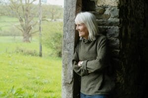 Active older woman supporting bone health through weight-bearing exercise